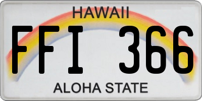 HI license plate FFI366