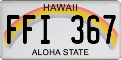 HI license plate FFI367