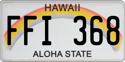 HI license plate FFI368
