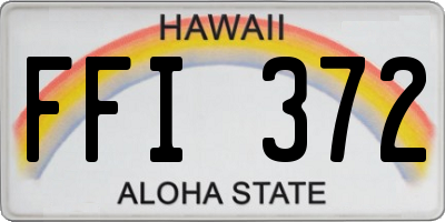 HI license plate FFI372