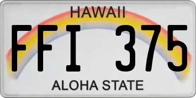 HI license plate FFI375