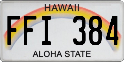 HI license plate FFI384