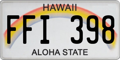 HI license plate FFI398