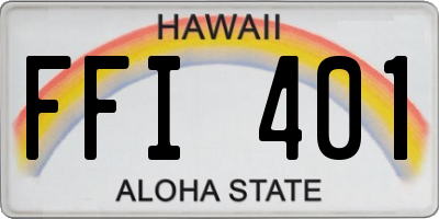 HI license plate FFI401