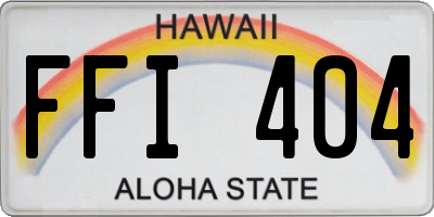 HI license plate FFI404