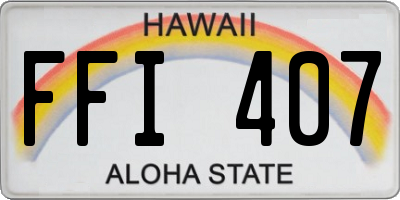 HI license plate FFI407