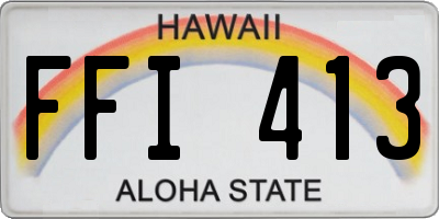 HI license plate FFI413
