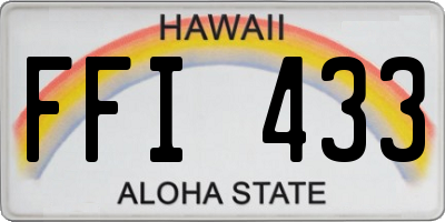 HI license plate FFI433