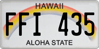 HI license plate FFI435