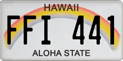 HI license plate FFI441