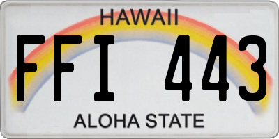 HI license plate FFI443