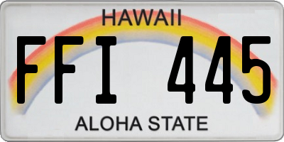 HI license plate FFI445