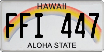 HI license plate FFI447
