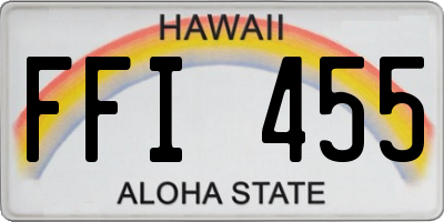 HI license plate FFI455