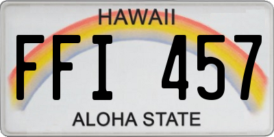 HI license plate FFI457