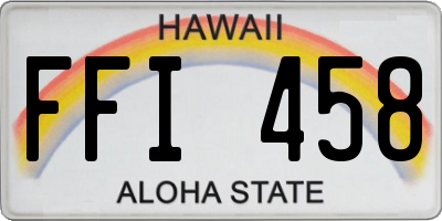 HI license plate FFI458