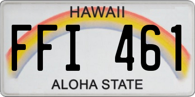 HI license plate FFI461