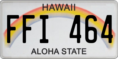 HI license plate FFI464