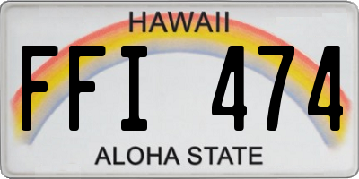 HI license plate FFI474