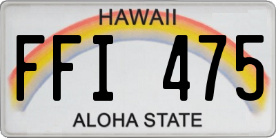 HI license plate FFI475