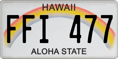 HI license plate FFI477