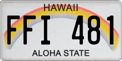 HI license plate FFI481
