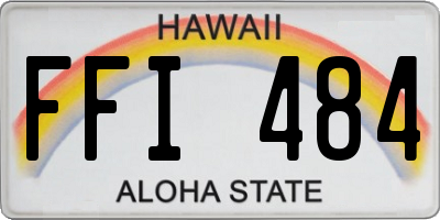HI license plate FFI484
