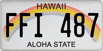 HI license plate FFI487