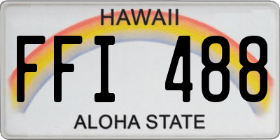 HI license plate FFI488