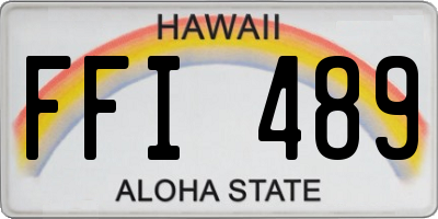 HI license plate FFI489