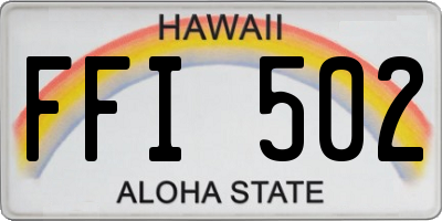 HI license plate FFI502