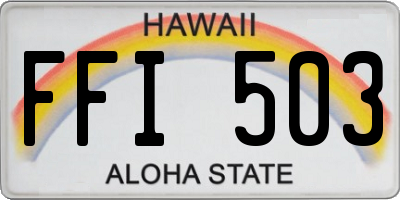 HI license plate FFI503