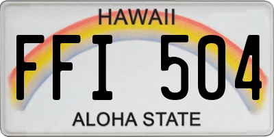 HI license plate FFI504