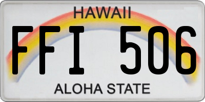 HI license plate FFI506