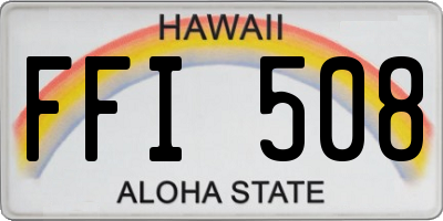 HI license plate FFI508