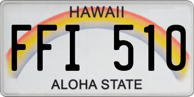 HI license plate FFI510