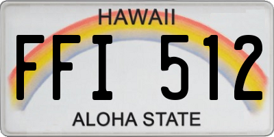 HI license plate FFI512