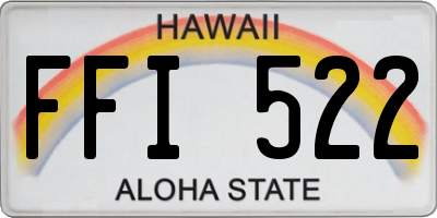 HI license plate FFI522