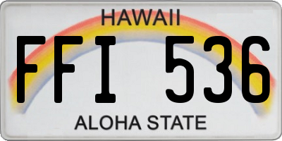 HI license plate FFI536