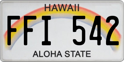 HI license plate FFI542