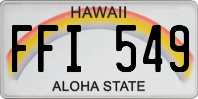 HI license plate FFI549