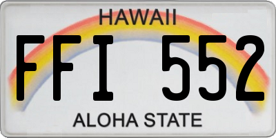 HI license plate FFI552
