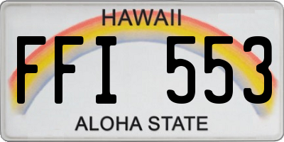 HI license plate FFI553