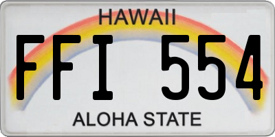 HI license plate FFI554