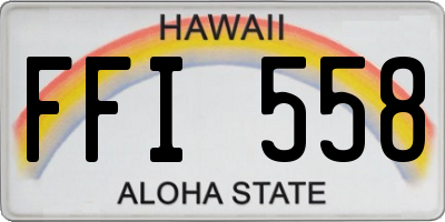 HI license plate FFI558
