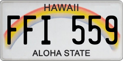 HI license plate FFI559