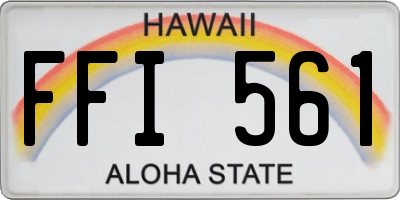 HI license plate FFI561