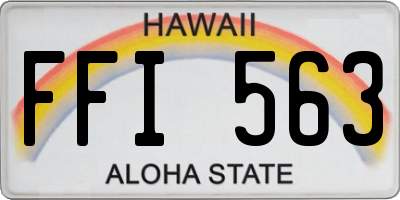 HI license plate FFI563