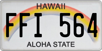 HI license plate FFI564