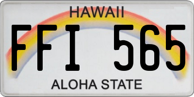 HI license plate FFI565